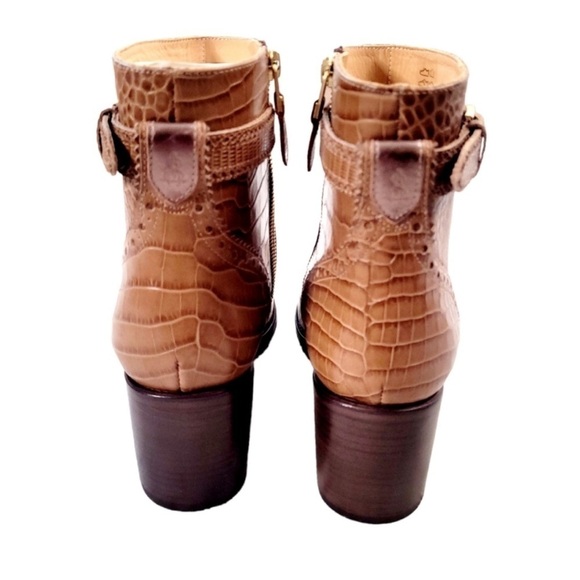 The Office of Angela Scott Brown Croc-Embossed Ankle Boots - Picture 2 of 7